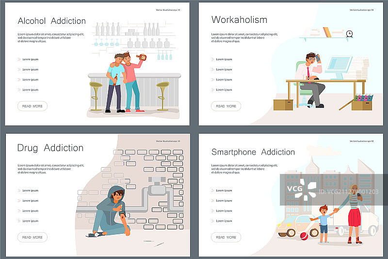 沉迷不良习惯的人群图片素材