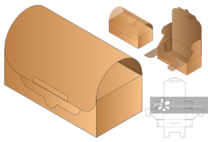 盒包装模切模板设计三维模型图片素材