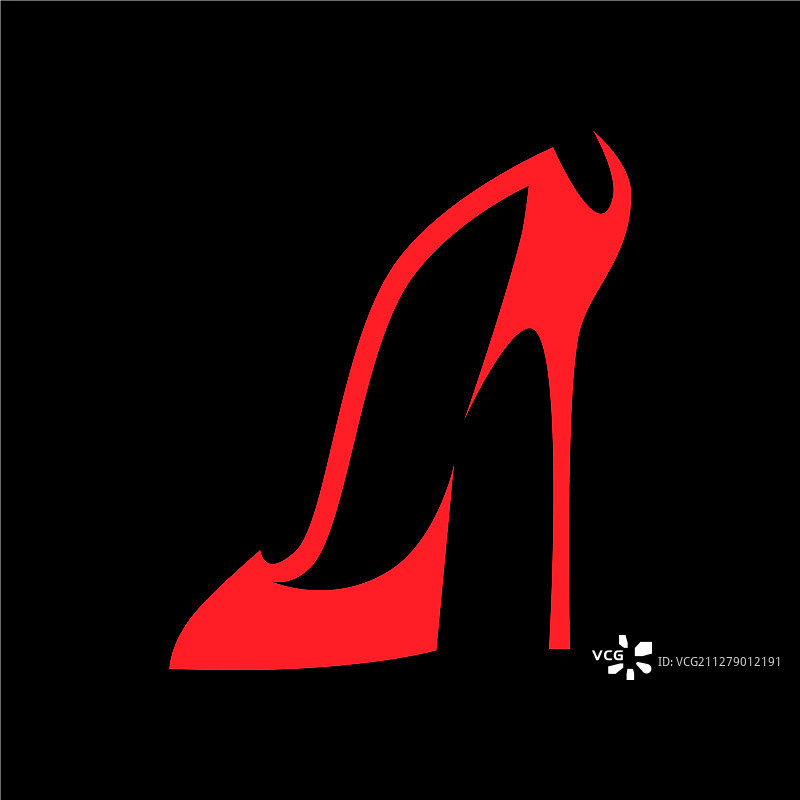 黑色背景上的高跟鞋符号图片素材