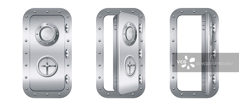 潜艇上的舷窗金属门图片素材