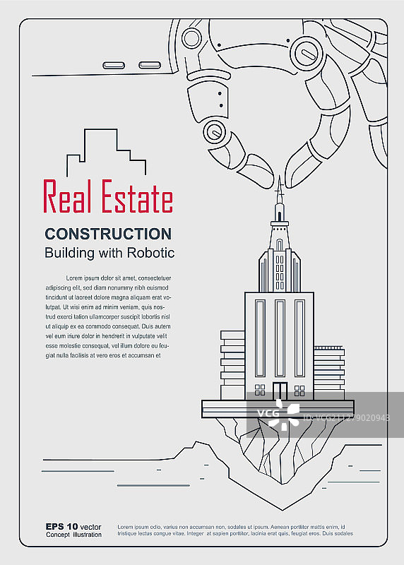 房地产年度报告封面设计概念图片素材