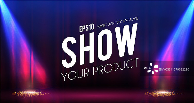 舞台幕布和聚光灯下的空场景图片素材