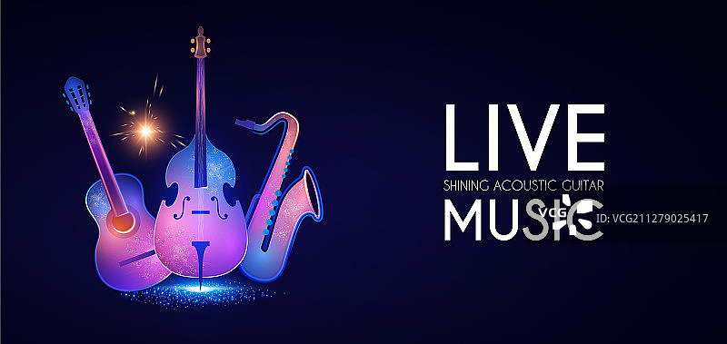 带电吉他低音提琴的音乐海报图片素材