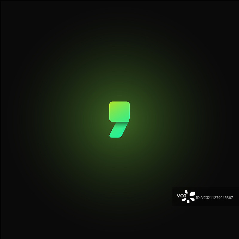 排字中的绿色折纸图片素材