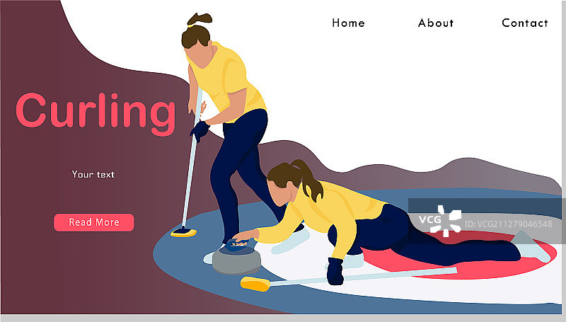 女子运动队玩冰壶比赛网站图片素材