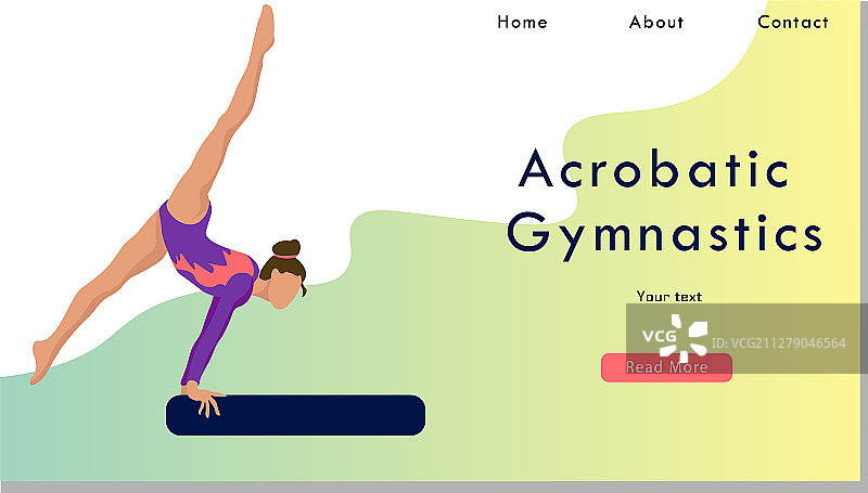 女子体操运动生活着陆图片素材