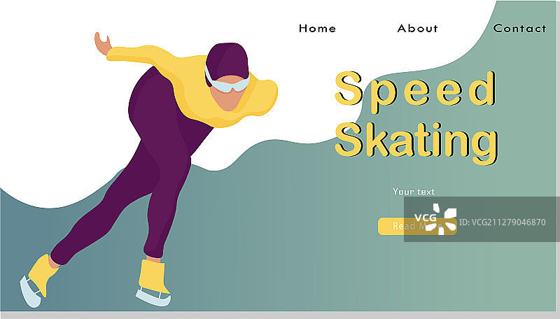竞技滑冰运动员网站着陆页图片素材