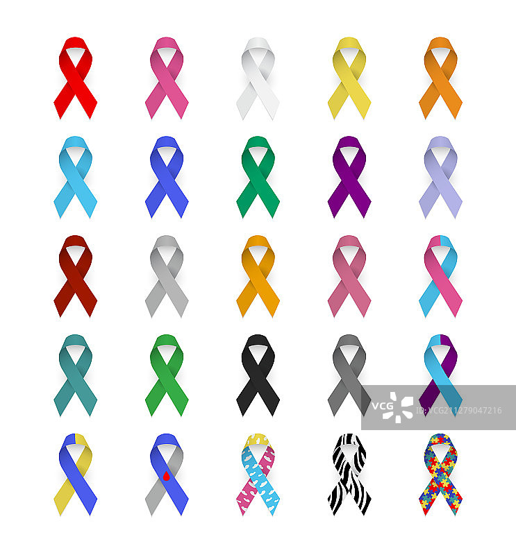 色彩鲜艳的癌症艾滋病宣传丝带图片素材