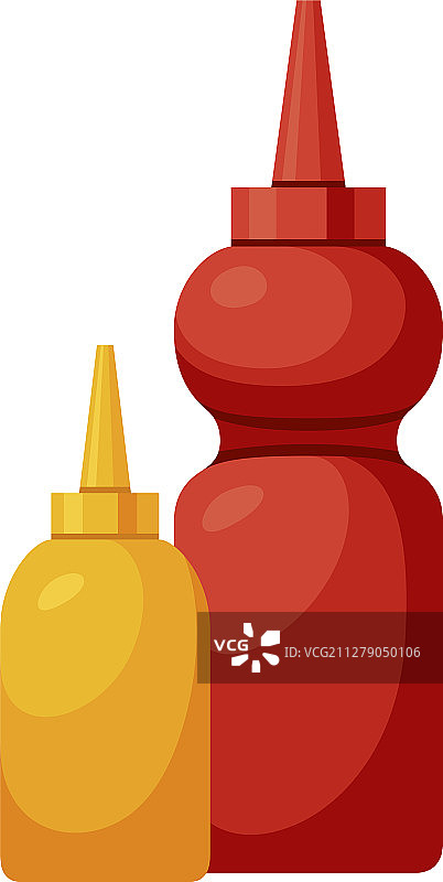 番茄酱和芥末塑料容器图标图片素材