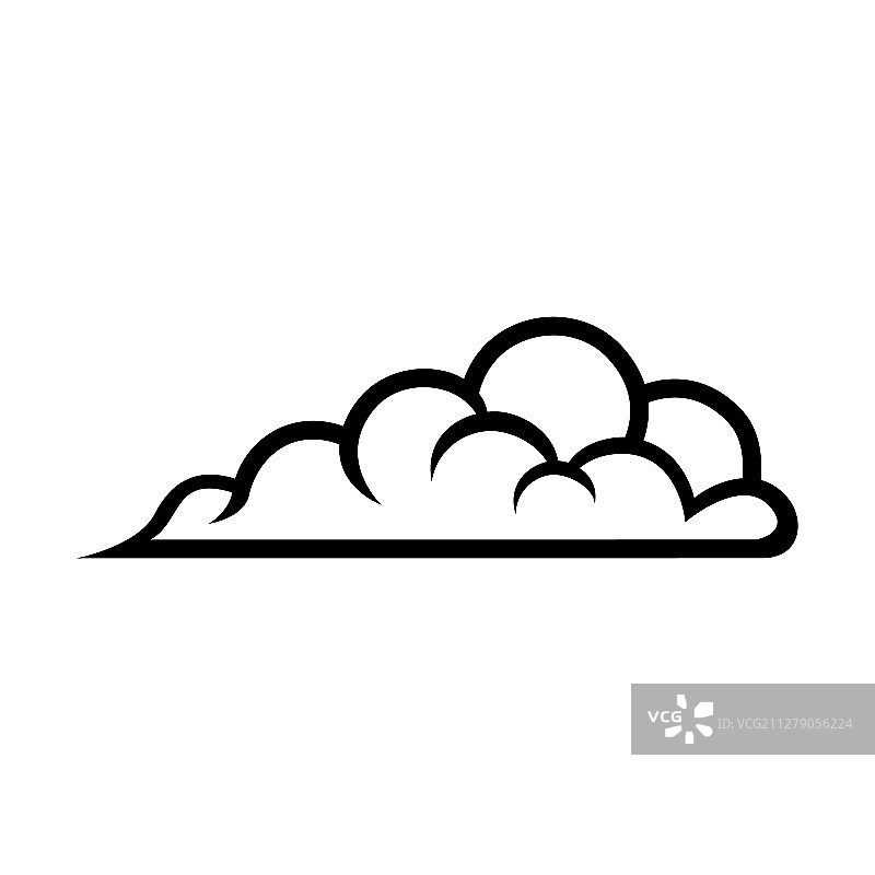 云朵剪影线条艺术云朵设计元素图片素材