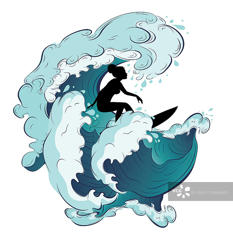 冲浪女孩设计图片素材