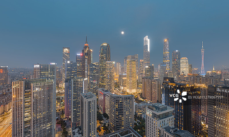 珠江新城超级月亮图片素材