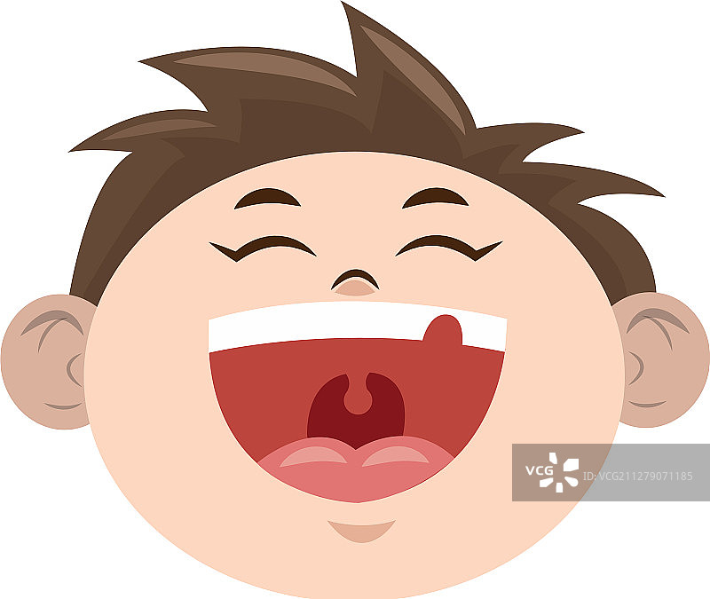 卡通男孩笑的彩色图标设计图片素材