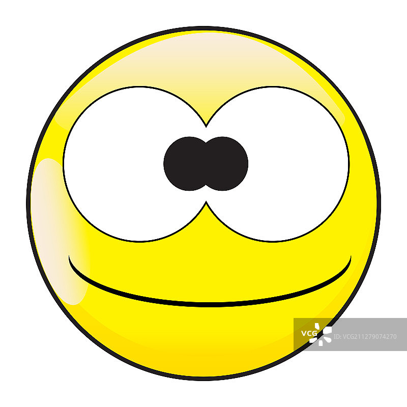 大眼睛的傻笑表情按钮图片素材