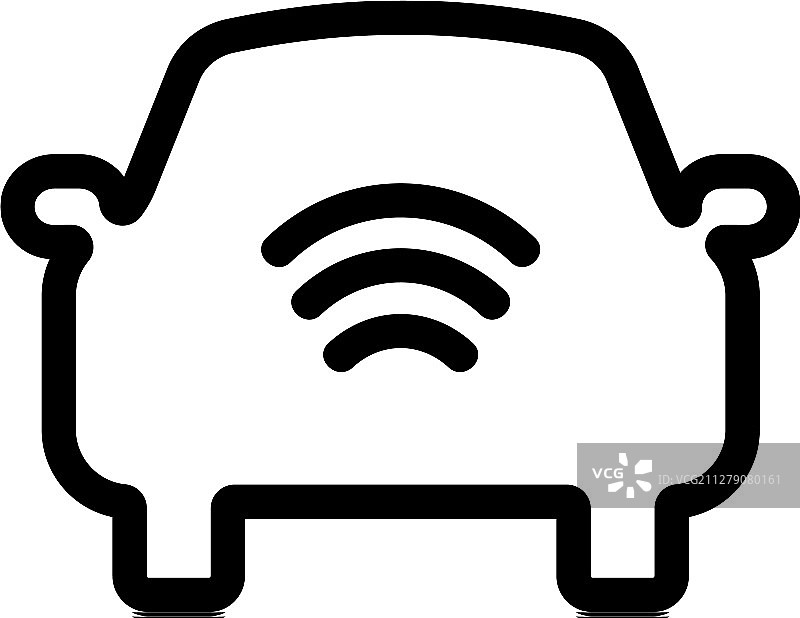 智能汽车图标轮廓符号图片素材