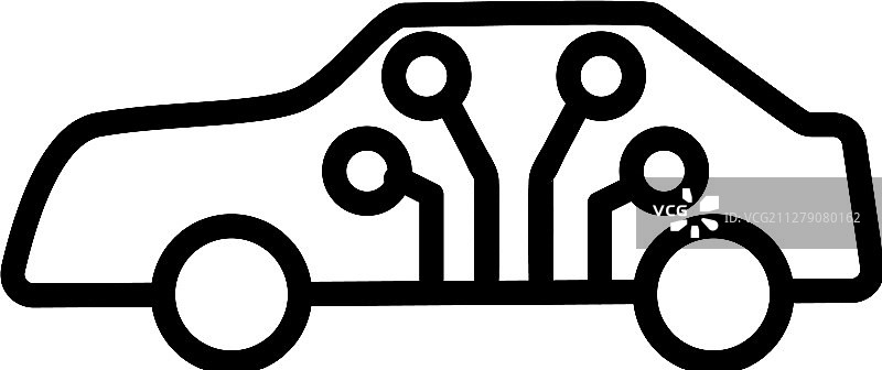 智能汽车图标轮廓符号图片素材