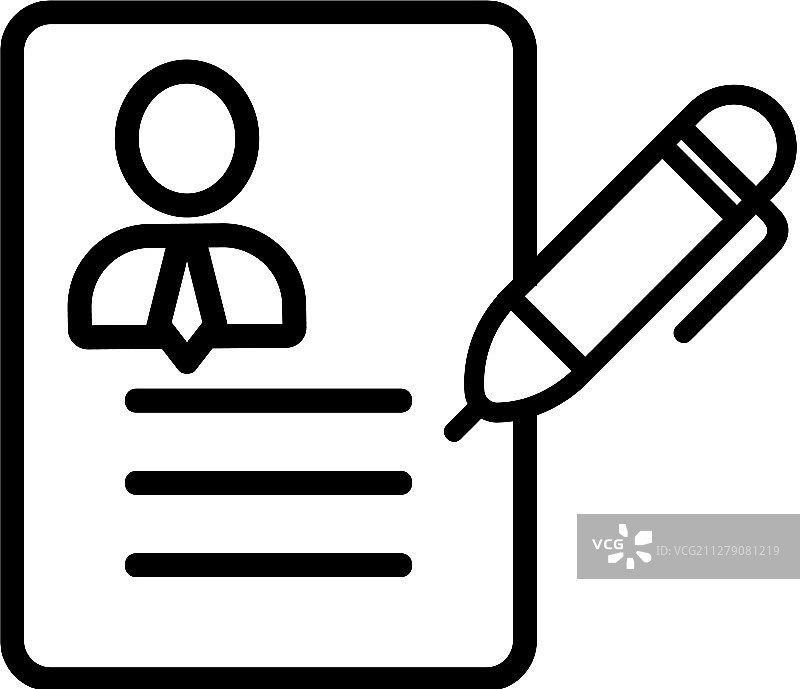 撰写简历图标，独立轮廓图片素材