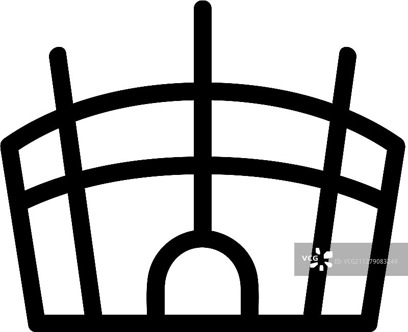 孤立的轮廓体育场图标图片素材