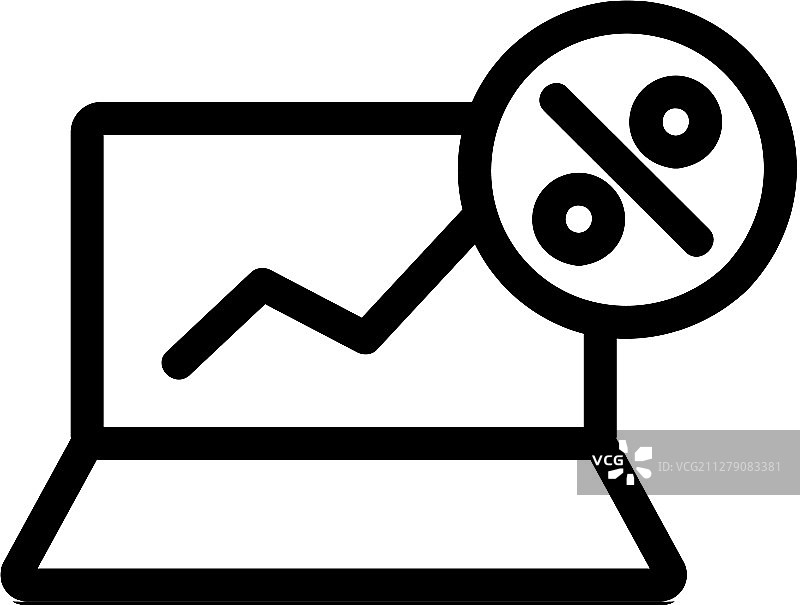 笔记本电脑上的折扣安排图标图片素材