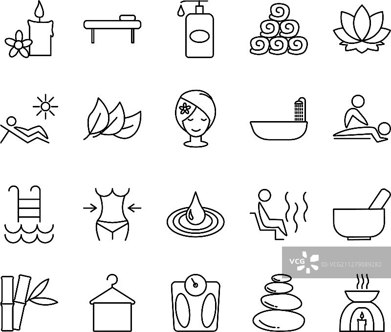 水疗美容图标合集图片素材