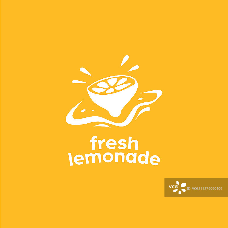 新鲜柠檬水剪影logo图标图片素材