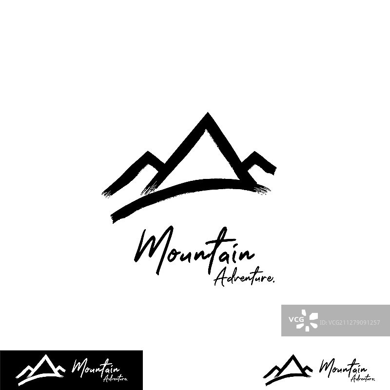 山地探险户外抽象墨迹Logo图片素材
