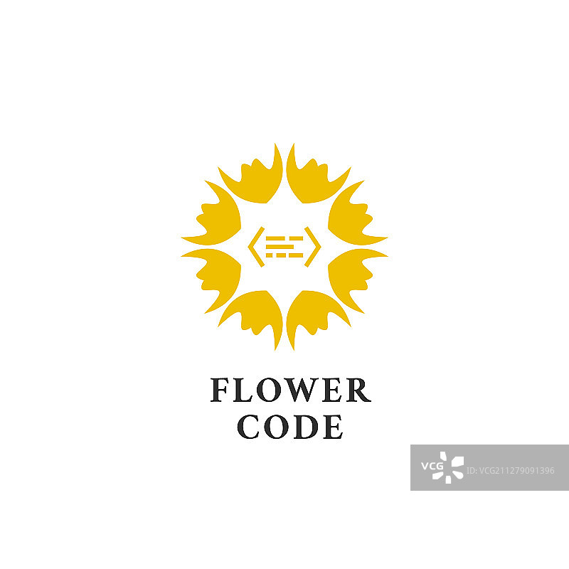 花瓣花朵代码程序员简约标志图标图片素材