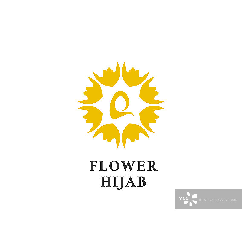 花瓣图案头巾logo简约抽象图标图片素材