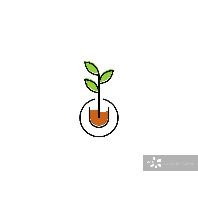 圆形环绕的绿色嫩芽植物呵护图片素材