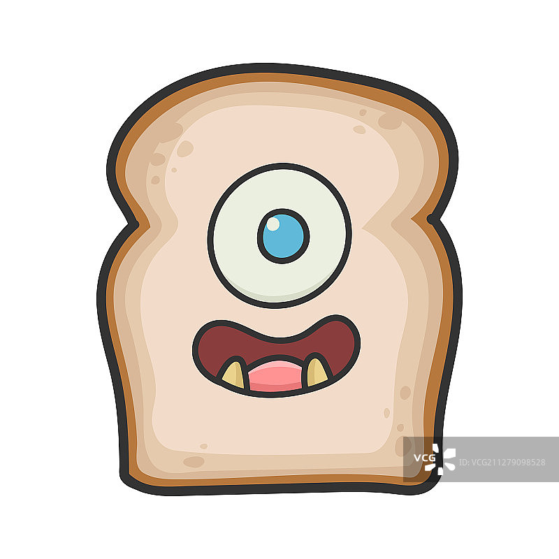 怪物微笑切片面包卡通图片素材