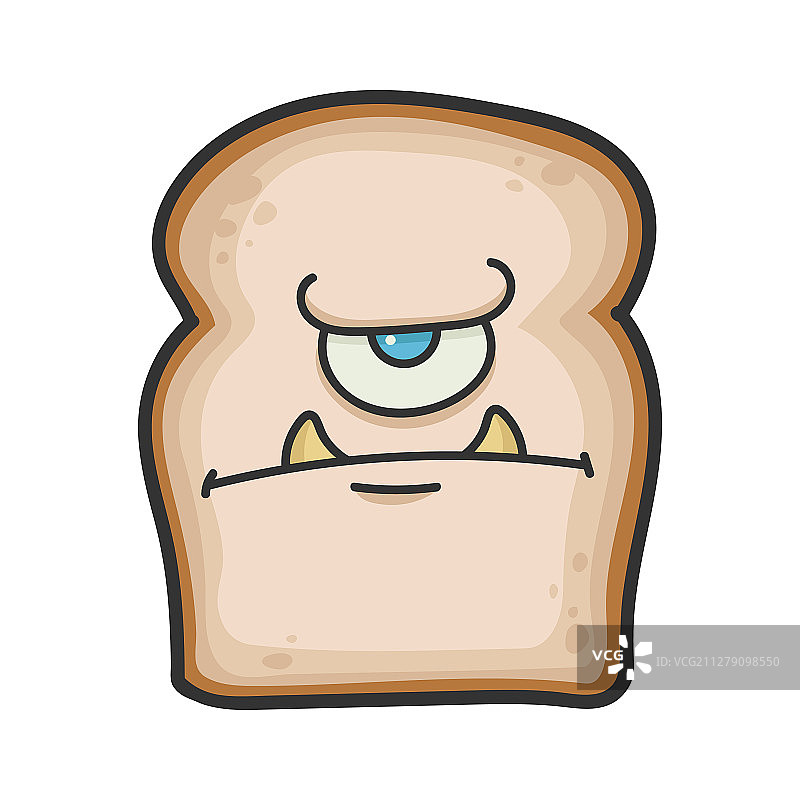 愤怒的怪物切片面包卡通图片素材