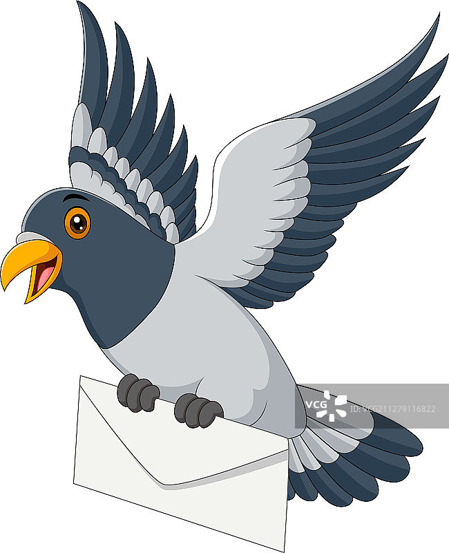 卡通鸽子送信图片素材