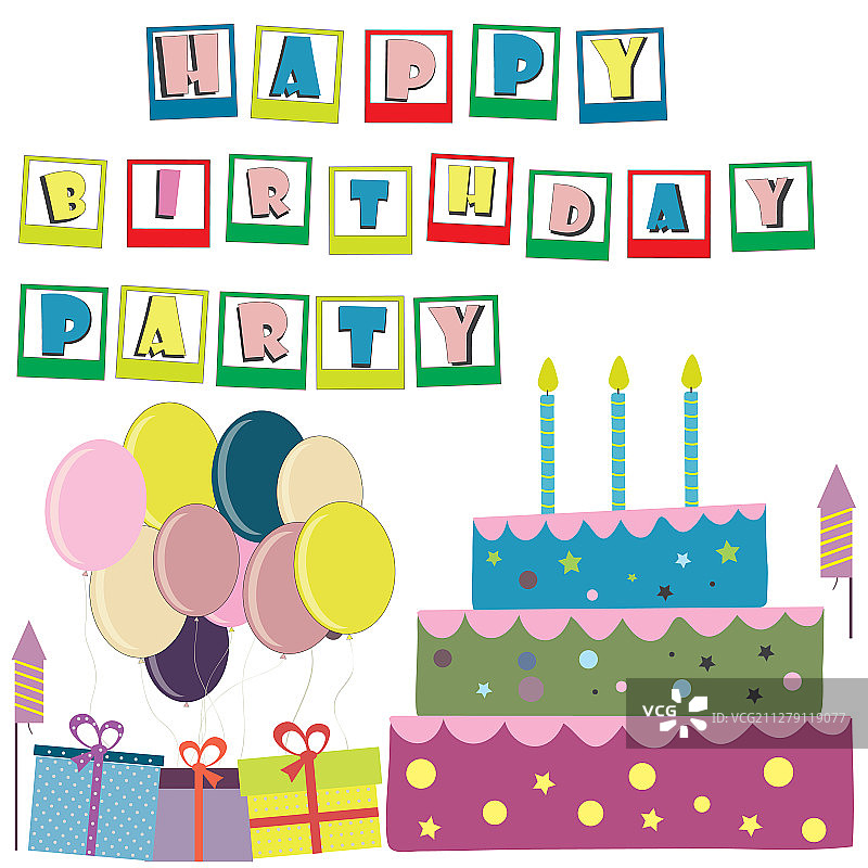 生日快乐蛋糕卡片图片素材