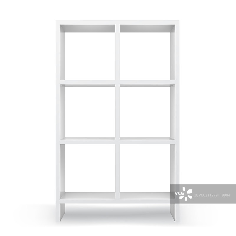白色空书柜样机图片素材