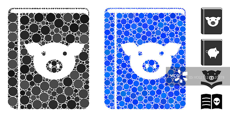 猪书马赛克圆点图标图片素材