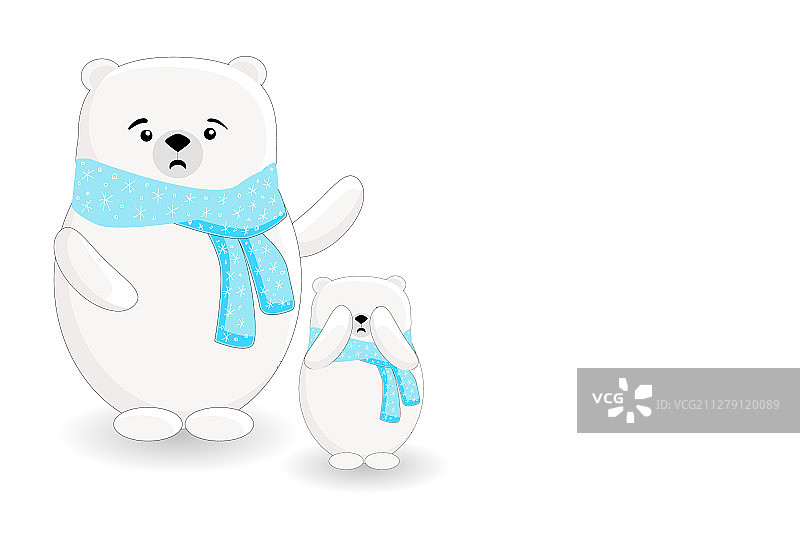 北方熊动物父母卡通人物图片素材