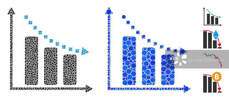 负面趋势组合图标圆点图片素材