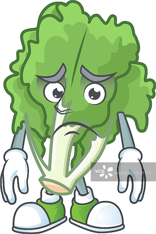 害怕的菊苣卡通形象吉祥物设计图片素材