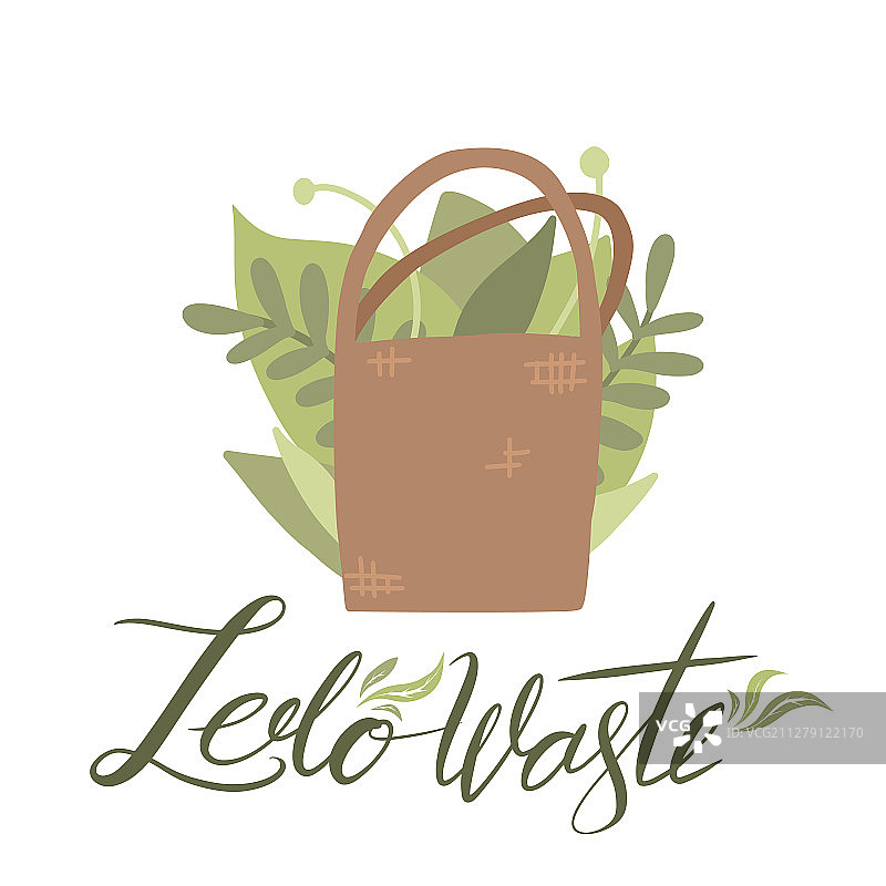 自带购物袋绿色零浪费物品图片素材