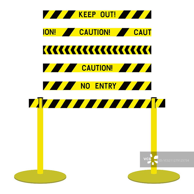 带架子的警察警戒线图片素材