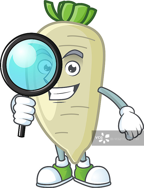 独眼智能白萝卜侦探卡通图片素材