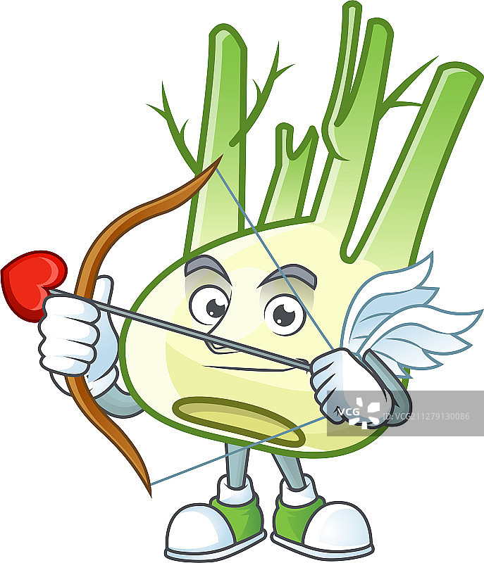 卡通人物茴香丘比特与箭图片素材