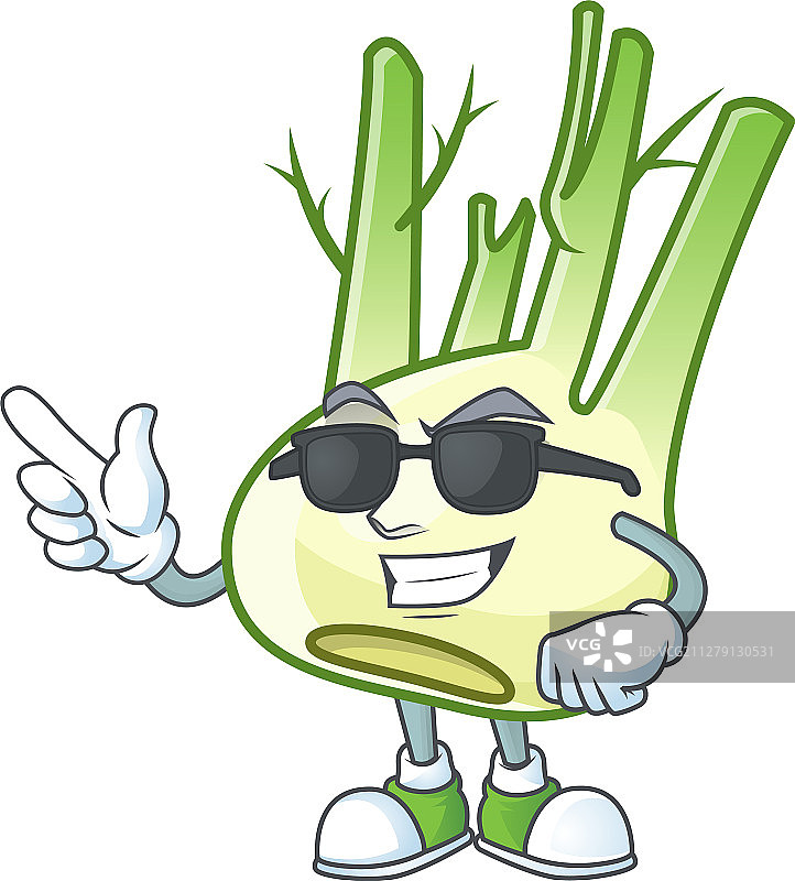 戴黑色帽子的酷炫茴香角色图片素材