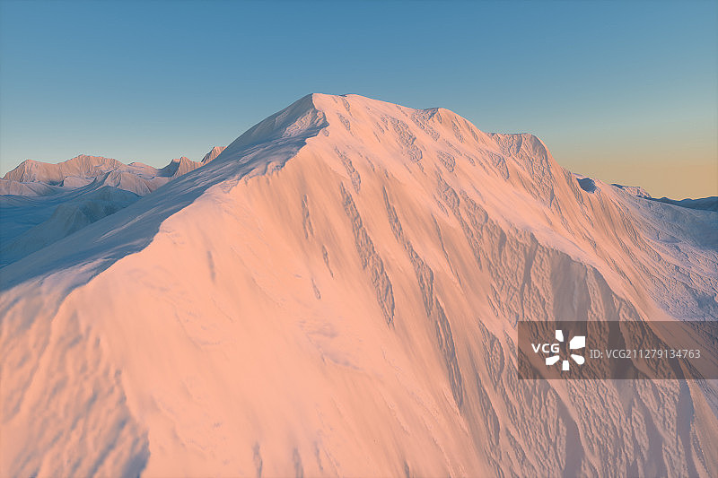 连绵的群山地形 三维渲染图片素材