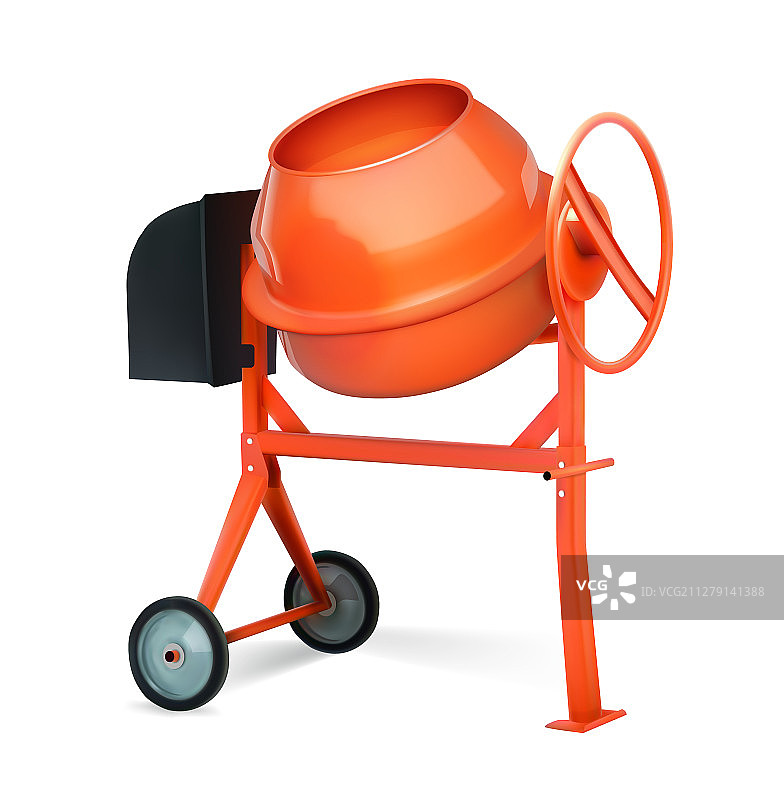 红色混凝土搅拌机图片素材