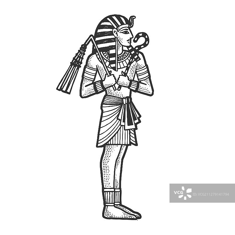 古埃及法老素描图片素材