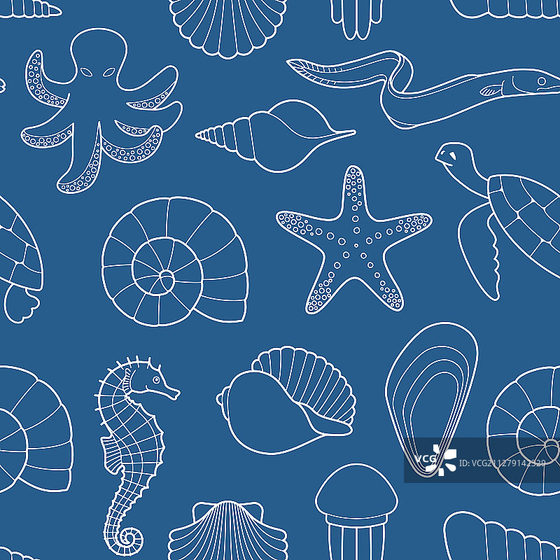 海洋主题无缝背景图片素材
