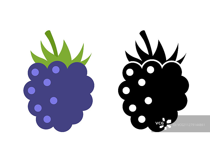 扁平风格覆盆子图标图片素材