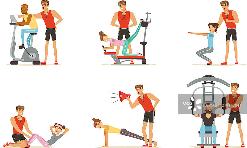 私人健身教练帮助人们图片素材