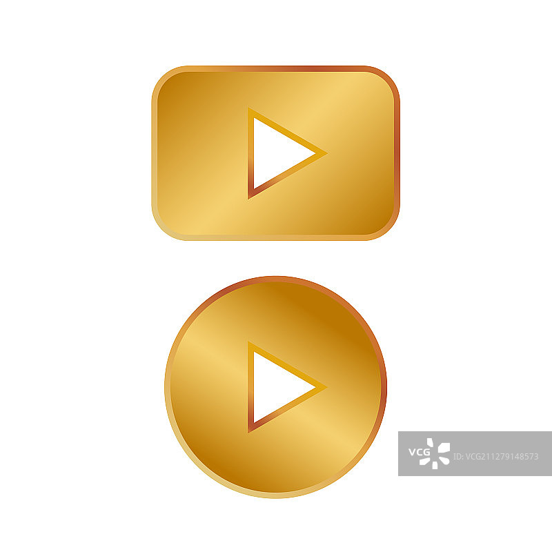 金色播放按钮图标图片素材